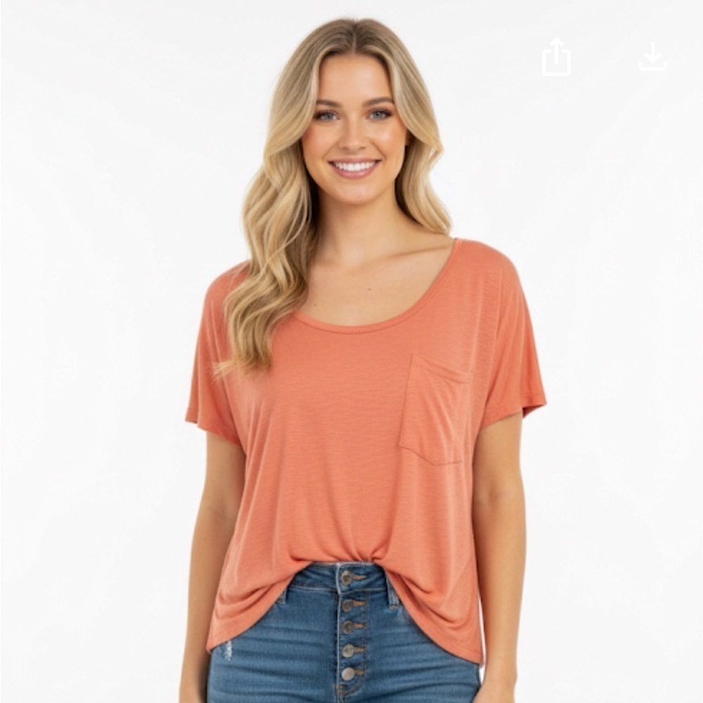 Active USA Orange Short Sleeve Women's Tee size large